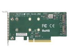 Supermicro Accessory AOC-SLG3-2M2-O PCIe Add-On Card for up to two NVMe SSDs Brown Box