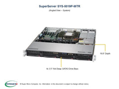 Supermicro System SYS-5019P-MTR 1U Xeon S3647 C622 Max.1TB 4x3.5 inch 400 Watts RPS Brown Box