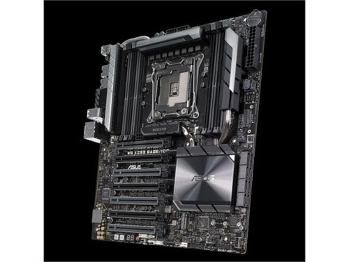 Asus Motherboard WS X299 SAGE/10G 8DIMM 128GB DDR4 Intel LGA 2066 CEB motherboard with quad-GPU support DDR4 4200MHz Dual Intel® 10G LANs, M.2, U.2, USB 3.1 Gen 2 connectors, and ASUS Control Center Retail
