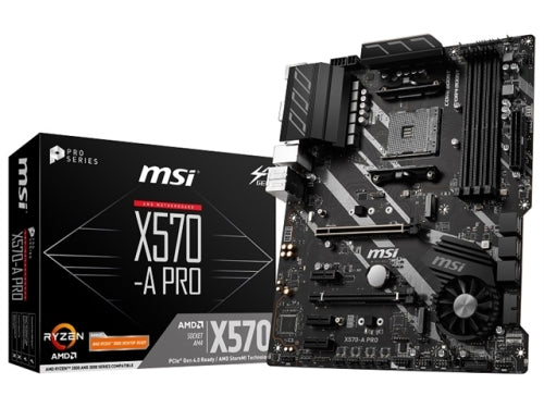 MSI Motherboard X570APRO X570-A PRO AMD X570 AM4 128GB DDR4 HDMI SATA PCI Express ATX Retail