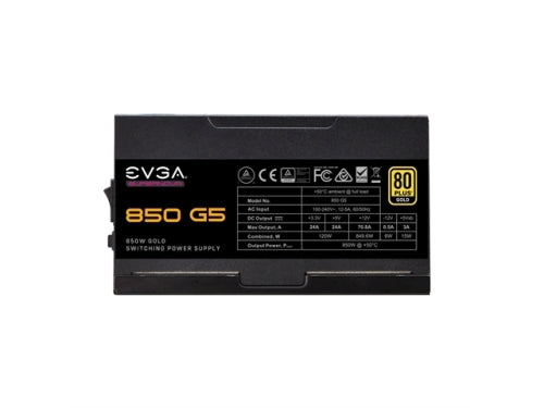 EVGA Power Supply 220-G5-0850-X1 850 G5 850W 80+GOLD Fully Modular FDB Fan Retail